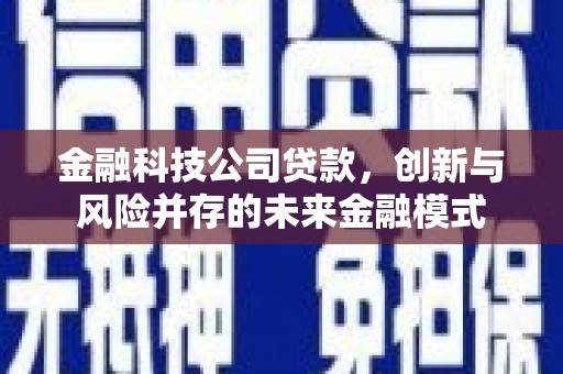 盈江金融科技公司贷款，创新与风险并存的未来金融模式