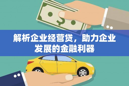 盈江解析企业经营贷，助力企业发展的金融利器