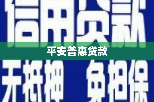 盈江平安普惠贷款