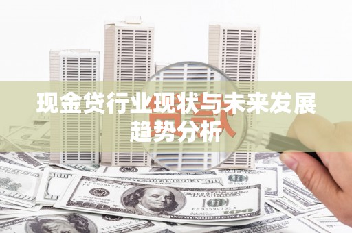 盈江现金贷行业现状与未来发展趋势分析