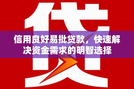 盈江信用良好易批贷款，快速解决资金需求的明智选择