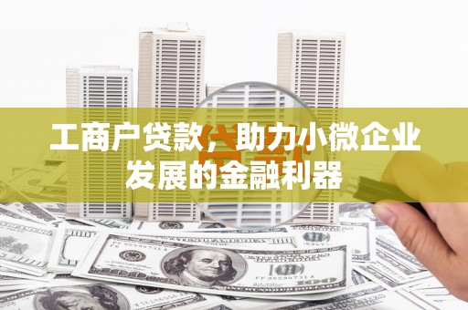 盈江工商户贷款，助力小微企业发展的金融利器