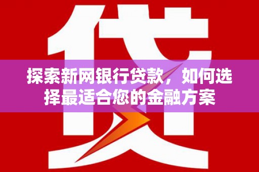 盈江探索新网银行贷款，如何选择最适合您的金融方案