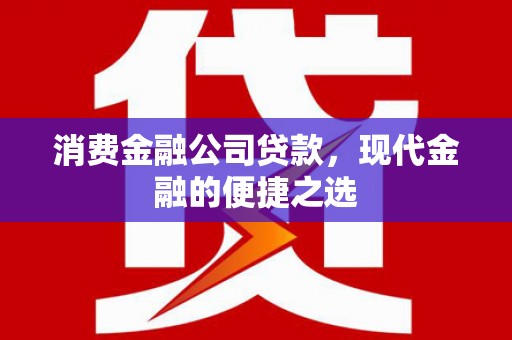 盈江消费金融公司贷款，现代金融的便捷之选