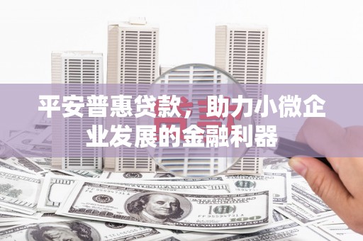 盈江平安普惠贷款，助力小微企业发展的金融利器