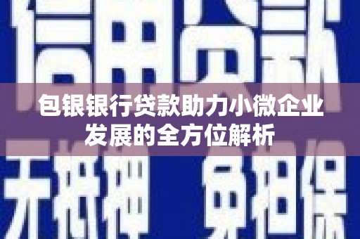 盈江包银银行贷款助力小微企业发展的全方位解析