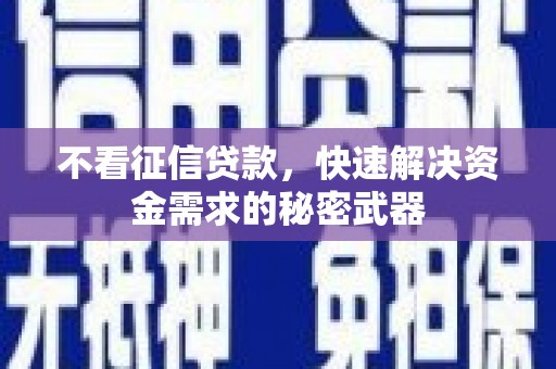盈江不看征信贷款，快速解决资金需求的秘密武器