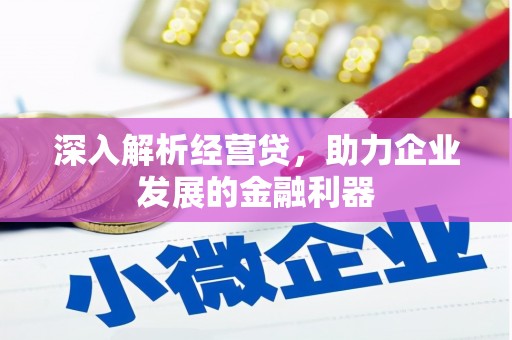 盈江深入解析经营贷，助力企业发展的金融利器