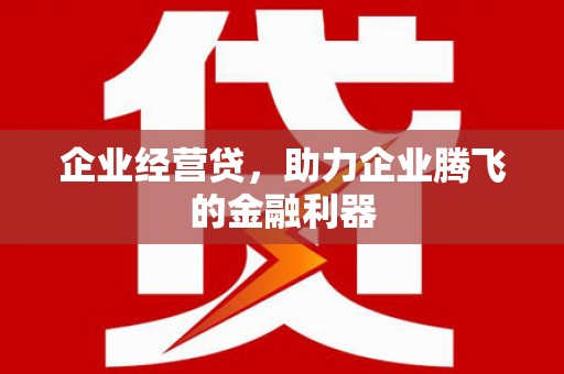 盈江企业经营贷，助力企业腾飞的金融利器