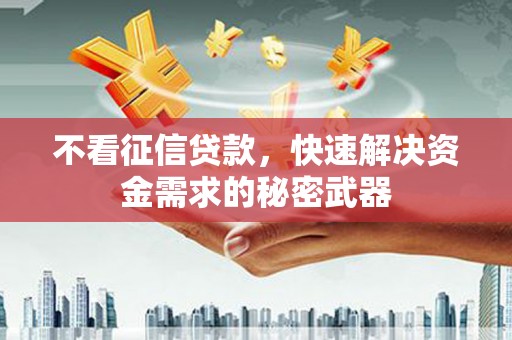 盈江不看征信贷款，快速解决资金需求的秘密武器
