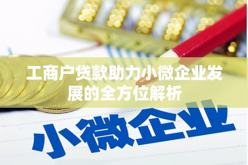 盈江工商户贷款助力小微企业发展的全方位解析