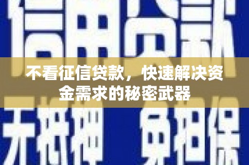 盈江不看征信贷款，快速解决资金需求的秘密武器