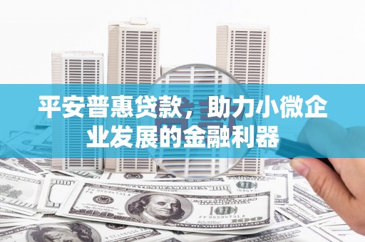 盈江平安普惠贷款，助力小微企业发展的金融利器
