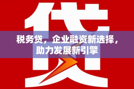 盈江税务贷，企业融资新选择，助力发展新引擎