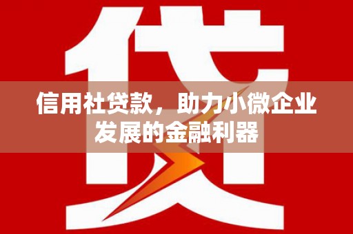 盈江信用社贷款，助力小微企业发展的金融利器