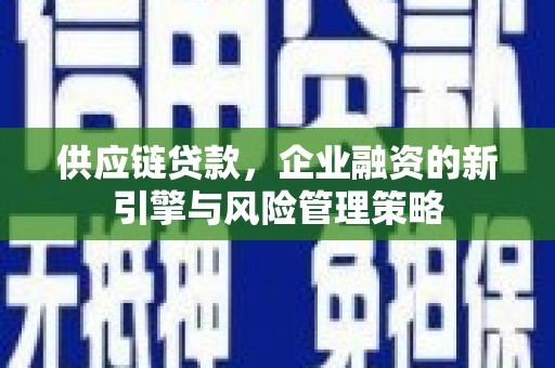 盈江供应链贷款，企业融资的新引擎与风险管理策略