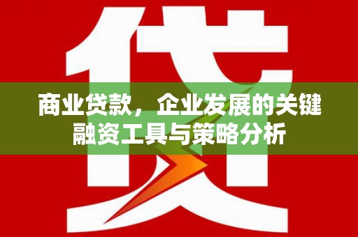 盈江商业贷款，企业发展的关键融资工具与策略分析