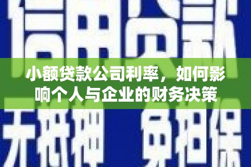 盈江小额贷款公司利率，如何影响个人与企业的财务决策