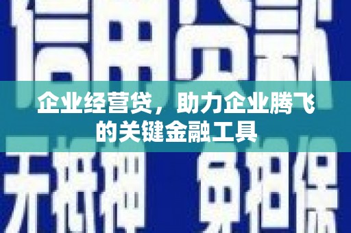 盈江企业经营贷，助力企业腾飞的关键金融工具