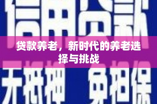盈江贷款养老，新时代的养老选择与挑战