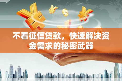 盈江不看征信贷款，快速解决资金需求的秘密武器