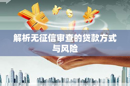 盈江解析无征信审查的贷款方式与风险