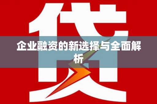盈江企业融资的新选择与全面解析